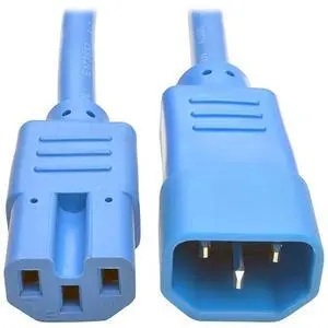 for6ft Heavy Duty Computer Power Extension Cord 15A 14 AWG C14 to C15 Blue 6P018006ABL