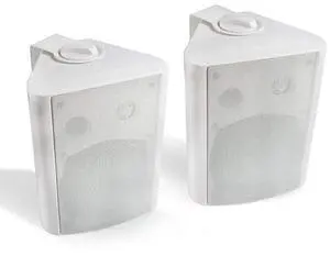5.25 Inches 200 Watts Indoor Outdoor Patio Deck Speakers All Weather Wall Mount System A Pair (White)