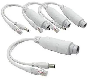4Pack Active 48V to 12V Waterproof PoE Splitter Adapter IEEE 8023af Compliant 10100Mbps for IP Camera AP Voip Phone and More White