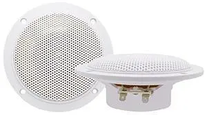 FOR 4 Inches  Waterproof Marine Ceiling Speakers with 160 Watts Power Handling for Kitchen Bathroom Boat Car RV Camper Motorcycle Cloth Surround and Low Profile Design 1 Pair White