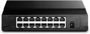 16 Port 10100Mbps Fast Ethernet Switch | Desktop or WallMounting | Plastic Case Ethernet Splitter | Unshielded Network Switch | Plug and Play | Fanless Quiet | Unmanaged TLSF1016D