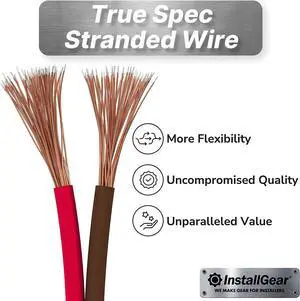 for 16 Gauge AWG 100ft Speaker Wire Cable (Red/Black) True Spec and Soft Touch Speaker Wire Audio Cable (Great Use for Car Speakers Stereos Home Theater Speakers Surround Sound Radio)
