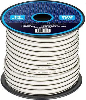 14 Gauge AWG 100ft Speaker Wire Cable White