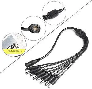 12V 5A Power Supply Adapter with 8 Splitter Power Cable for Security Camera CCTV DVR Surveillance System