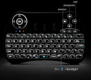 (Backlit Version)REIIE H9+ Backlit Wireless Mini Handheld Remote Keyboard with Touchpad Work for PC,Raspberry Pi 2, Android TV Box ,KODI,Windows 7 8 10 (Backlit Version)REIIE H9+ Backlit Wireless Mini Handheld Remote Keyboard with Touchpad Work for PC,Raspberry Pi 2, Android TV Box ,KODI,Windows 7 8 10