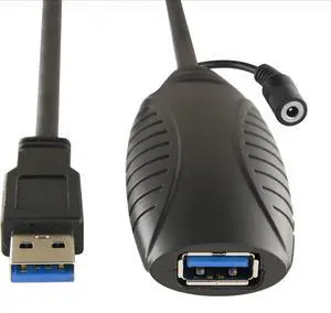 10 Meter (32 Foot) USB 3.0 Active Extension Cable with AC Power Adapter and Back-Voltage Protection