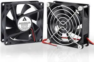 2 Pack 80mm x 25mm Dual Ball Bearings High Speed 4500RPM 12V DC Brushless Cooling Fan 2 Pack 80mm x 25mm Dual Ball Bearings High Speed 4500RPM 12V DC Brushless Cooling Fan