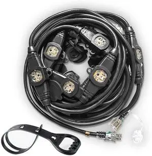 50FT 12 Gauge Indoor/Outdoor Power Extension Cord Multiple Evenly-Spaced Plug Eleven Outlet Cord Splitter Ideal for Landscaping Light Stage Backlines Holiday Party and Christmas Decoration