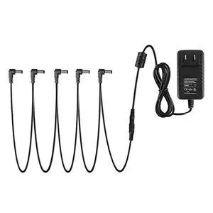 DPA1 Pedal Power Supply Adapter 9V DC 1A Tip Negative 5 Way Daisy Chain Cables for Effect Pedal