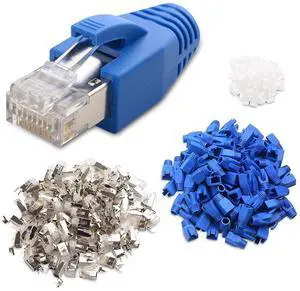 forCable Matters (50-Pack) RJ45 Cat 6A Shielded Modular Plugs with Strain Relief BootsParent