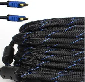 forCableVantage HDMI Cable 75 FEET V1.4 Ultra-High Speed Supports Ethernet Audio Return (ARC) Bandwidth up to 18Gbps 3D HD 1080p Ready 75ft Braided Nylon Cable Cord Gold Plated Blue