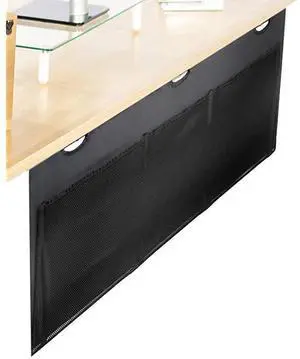 for Black 60 inch Under Desk Privacy and Cable Management Organizer Sleeve Wire Hider Kit Panel System DESKSKIRT60