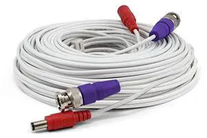 BNC Coaxial Cable for Security Camera CCTV System Audio Video Extension Power Cables UL Certified and Fire Resistant 50ft 50 Ft 15 M