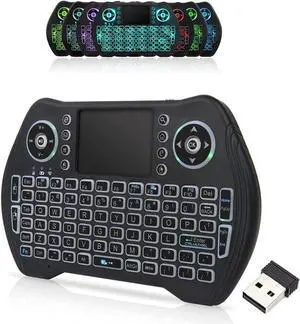 FOR Backlit 2.4GHz Mini Wireless Keyboard Remote Control with Touchpad Mouse Combo with USB Dongle Rechargeable Li-ion Battery for Android TV Box/Smart TV/PC/Windows/MacOS/Linux/X-Box/Smart TV Box