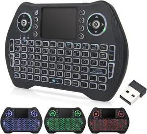 FOR Backlit Mini Wireless Keyboard with Touchpad Mouse Combo Rechargable Li-ion Battery & Multi-Media Handheld Remote for Google Android TV Box PC PAD
