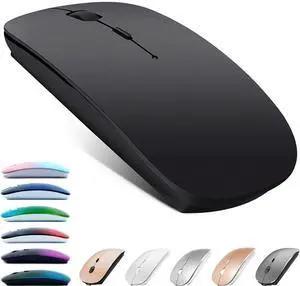 Rechargeable Bluetooth Mouse for MacBook pro/MacBook air/Laptop/iMac/ipad Wireless Mouse for MacBook pro MacBook Air/iMac/Laptop/Notebook/pc(Bluetooth Mouse/Black)