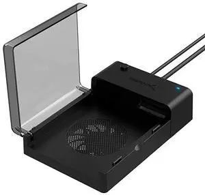 USB 30 to SATA External Hard Drive LayFlat Docking Station with Builtin Cooling Fan for 25 or 35in HDD SSD Support UASP and 6TB ECDFFN