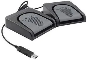 Upgraded USB Double Pedal Assembly 2 Foot Switch Control 2 Key Button Footswitch Program Video Game Customized PC Keyboard Mouse Multimedia Action HID Black
