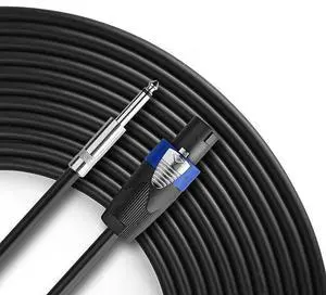 FOR-Upgraded Version Professional 50 Feet 12AWG Speakon to 14quot Speaker Cable Heavy Duty 50ft 12 Gauge Speaker Wire Cord with Twist Lock for Audio Amplifier Single