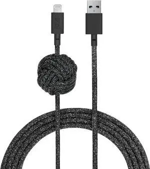 Native Union Night Cable - 10ft Ultra-Strong Reinforced [MFi Certified] Durable Lightning to USB Charging Cable with Weighted Knot Compatible with iPhone/iPad (Cosmos)