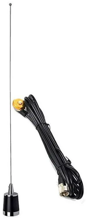 FOR-TCJ-N1 Dual Band NMO 144Mhz/430Mhz Mobile FM Tranceiver 2M/70cm Antenna with 13 ft RG58 Coax Cable NMO to UHF PL259 Connector for Yaesu Kenwood HYT Vertex Icom Mobile Radios