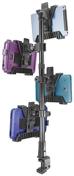 TabDock Point of Purchase Clamp Mount - with 4 Tablet Holders Perfect for Multiple delivery Applications (DoorDash, Uber eats, Postmates, etc.) Fits 7 to 10 inch Tablets