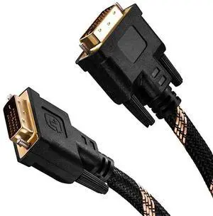to Cable 65FtNylon Braided DVID 24+1 Dual Link Male to Male Digital Video Cable Gold Plated with Ferrite Core Support 2560x1600 for Gaming DVD Laptop HDTV and Projector 65Ft20M
