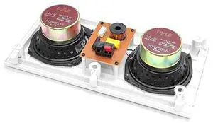 forCeiling Wall Mount Enclosed Speaker - 300 Watt Stereo In-wall / In-ceiling Flush Mounted Sound Speaker System W/ Dual 5.25" Long Throw Woofers, 1" Tweeter, 8 Ohm Impedance -  PDIWCS56 (White)