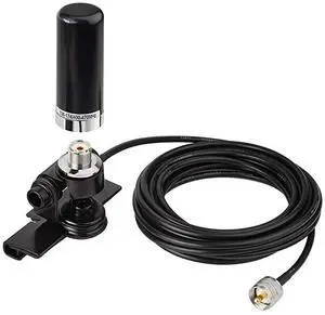 Vehicle Ham Radio Mobile Radio Antenna VHF UHF 136174MHz 400470MHz Car Truck Amateur Radio Two Way Radio Low Profile Antenna with Lip Mount Fixed Bracket PL259 Male 5m 165 feet RG58 Cable