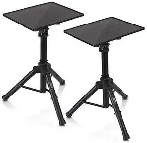 FOR-Universal Laptop Projector Tripod Stand 2 Pcs Computer Book DJ Equipment Holder Mount Height Adjustable Up to 52 Inches w 20 x 16 Plate Size Perfect for Stage or Studio Use  PLPTS4X2