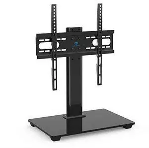 Universal TV Stand Table Top TV Stand for 3755 inch LCD LED TVs Height Adjustable TV Base Stand with Tempered Glass Base Wire Management VESA 400x400mm