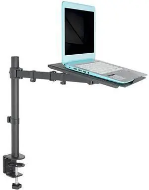 FOR-Single Laptop Notebook Desk Mount Stand Fully Adjustable Extension with C Clamp STANDV001L