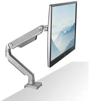 Single Monitor Arm Mount | Desk Stand | Full Motion Height Adjustable Articulating Mechanical Spring Arm | Fits 24 27 29 30 32 Inch VESA Compatible Computer Screen | CClamp and Grommet Base