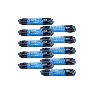 Pack of 25 Foot Male to Female 3 Pin XLR Microphone Audio Cables