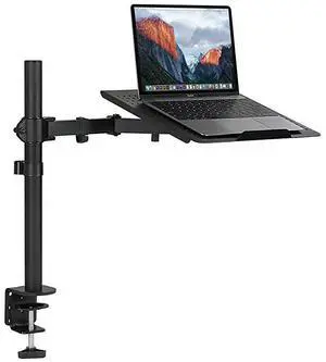 Laptop Desk Stand Mount | Articulating Vented Laptop Tray Mount | Fully Adjustable Laptop Arm Mount | Single Laptop Desk Extension with C-Clamp | Heavy-Duty Laptop Desk Stand (MI-4352LT)