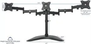 FOR-Triple Monitor Mount Fully Adjustable Desk Free Stand for 3 LCD Screens up to 24 inches STAND-V003P