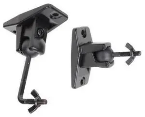 Speaker Wall Ceiling Mount Bracket One Pair for Universal Satellite, fits Keyhole and Thread Hole with 1/4 20 Threads, 4mm and 5mm Black 1ST