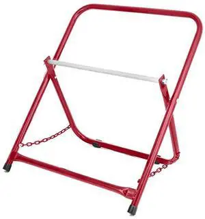 Durable Single Axle Cable Caddy Commercial Industrial Grade Steel Wire Dispenser Compact Design Holds Cable Reels Up to 20 Diameter and 100 lb Capacity Red