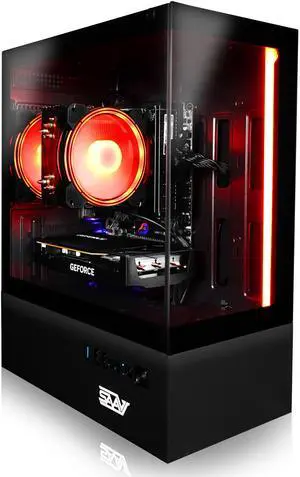 SAAV X7 2025 Gaming PC Tower Computer, Intel i5-8500T 3.5GHz, GeForce RTX 3050 6GB GDDR6 , 16GB DDR4, 512GB NVMe SSD, WIFI 6, Bluetooth, Windows 11, RGB Prebuilt Desktop Bundle Black