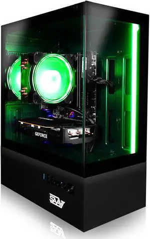 SAAV X11 2025 Gaming PC Tower Computer, AMD Ryzen 7 5800X 4.7GHz, GeForce RTX 5060 8GB GDDR7, 16GB DDR4, 512GB NVMe SSD, WIFI 6, Bluetooth, Windows 11, RGB Prebuilt Desktop Bundle Black