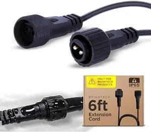 Brightech Ambience Pro Waterproof Extension Cable for Solar Outdoor String Lights, 6 Ft Extension Cord aka Wire for Solar Strip Lights