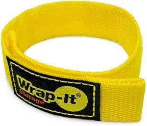 Quick-Straps by Wrap-It Storage - 12 (12 Pack) Yellow - Extension Cord Holder for RV and Boat Organizing