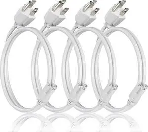 JESLED T8/T5 2FT Integrated LED Tube Light Fixture AC Power Cord Cable with 3-Prong US Plug for Garage, Workshop, Warehouse Commercial Lighting (4-Pack)