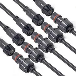 Waterproof Connectors 2 Wire,16AWG Male Female Plug LED Connector with 2Pin Waterproof Connectors,IP68 20CM Extension Cable for Car,Truck,Boat,Indoor/Outdoor LED Strip Lights.(5Pairs)