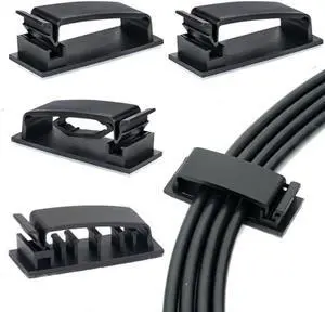 Cable Clips 50PCS, Self Adhesive Cable Management Clips, Cord Organizer Wire Clips Cord Holder for Appliances PC Wall Ethernet Cable Under Desk Nightstand Home Office Car