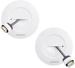 ECHOGEAR TV Cord Hider for Wall Mounted TV - White Cable Management Kit Hides TV Wires Behind The Wall- Includes 2 Pass Throughs, Locking Brackets, and Hole Saw Drill Attachment for Easy Install