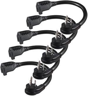 Miady 15 Amp Extension Cord Replacement Plugs - 5 Set Heavy Duty Male & Female Connectors, ETL Listed