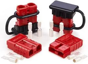 Orion Motor Tech Wire Connector 4 Pack, 50A Wire Harness Plug Kit for 6-12 Gauge Cables, 12V-36V Battery Quick Connect Disconnect Set for Car Bike ATV Winches Lifts Motors More, Set of 4, Red