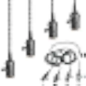 Vintage Plug-in Pendant Light Kit with 1-to-4 Hanging E26/E27 Sockets, Industrial Hanging Light with Individual Rotary Switches, Easy DIY Lighting for Living Room, Patio and Plant Corners, Black