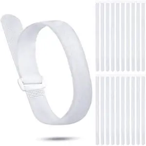 Kigeli 20 Pcs Reusable Fastening Cable Straps and Cable Ties Set Adjustable Multi-Purpose Hook and Loop Cord Ties to Keep Cords Organized and Tidy(White,1 x 20)